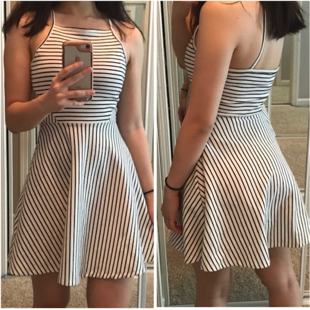 H&M Striped Flare Dress XS/S Size 2